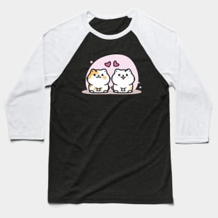 Cute cat couple valentine Baseball T-Shirt